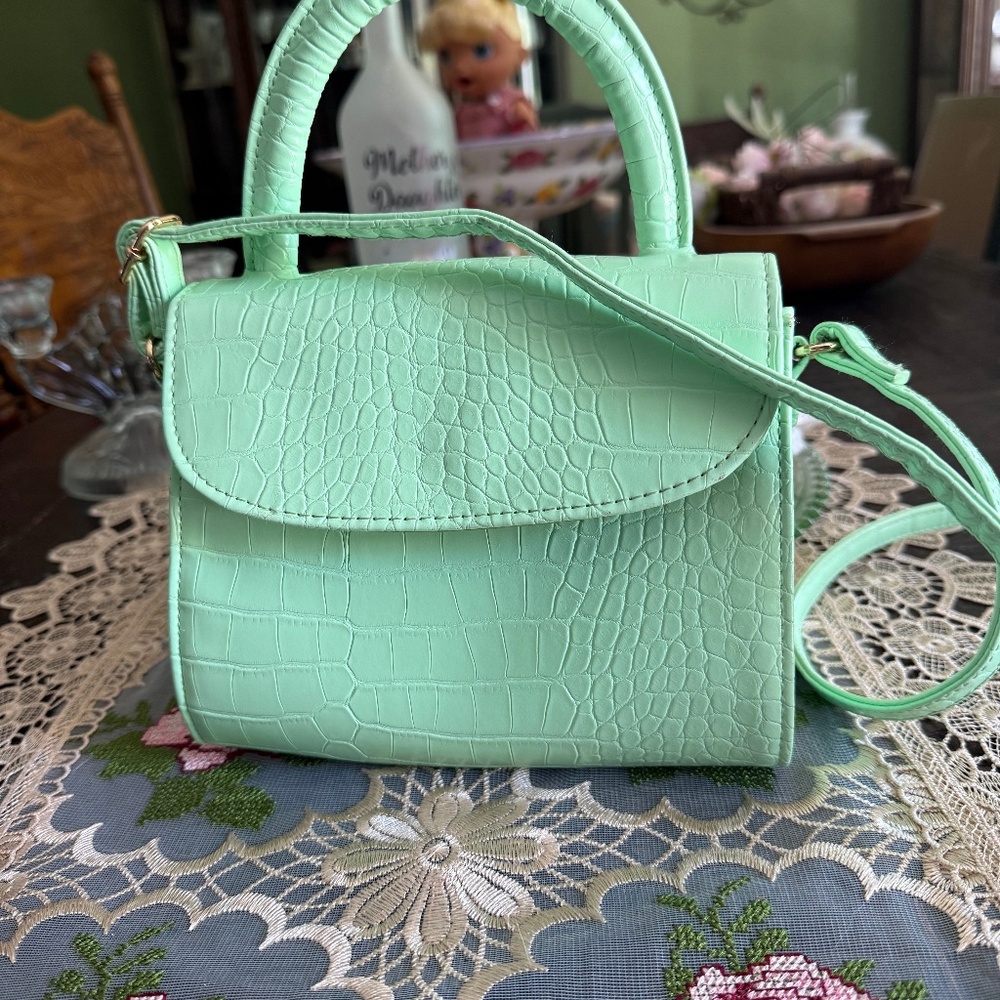 Cute mint green cross body bag
